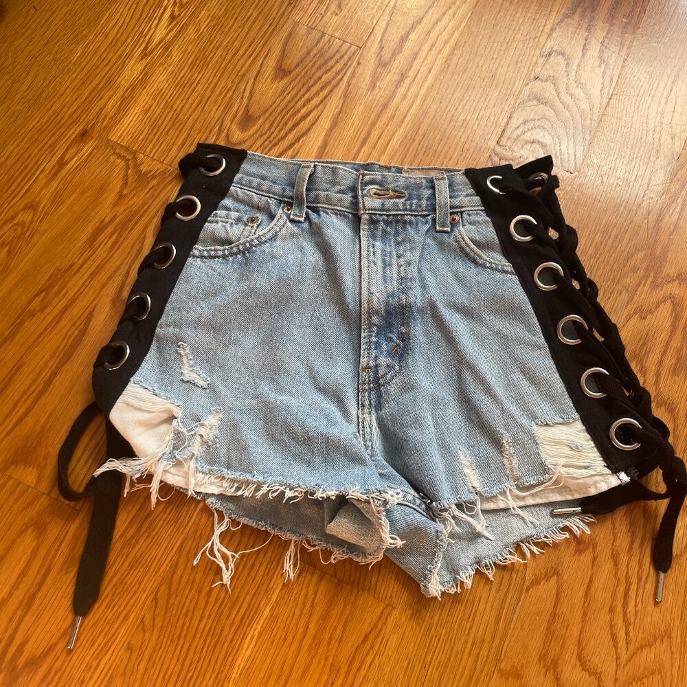 COPY - LF Furst of a Kind Side Lace Up Jean Shorts
